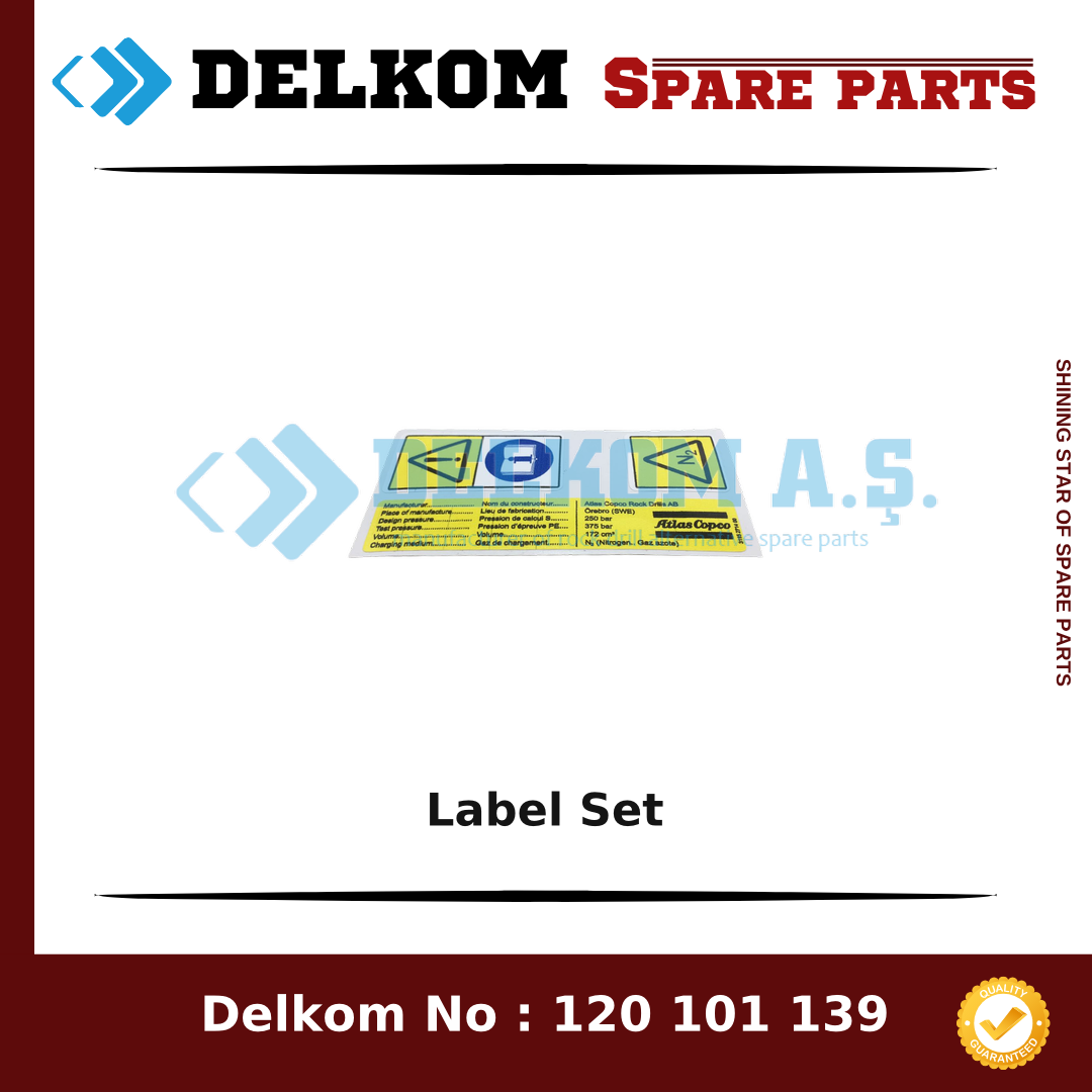 Atlas Copco Label Set 3115 2714 90 - Drill Rig & Rock Drill Drifters Spare Parts Atlas Copco Label Set spare part, OEM 3115 2714 90
