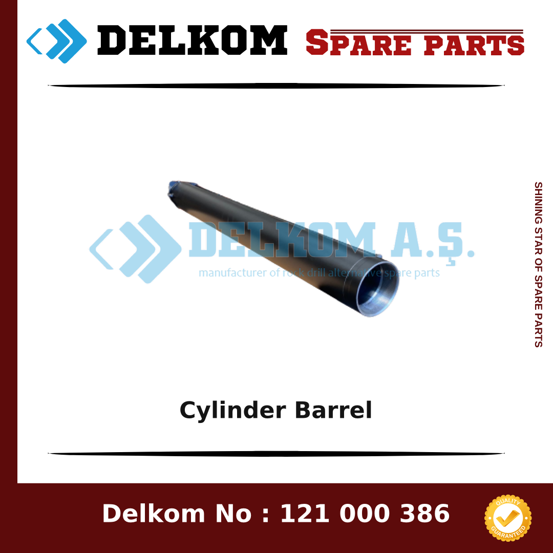 Delkom Cylinder Barrel 121 000 386 - Drill Rig & Rock Drill Drifters Spare Parts Delkom Cylinder Barrel spare part, OEM 121 000 386