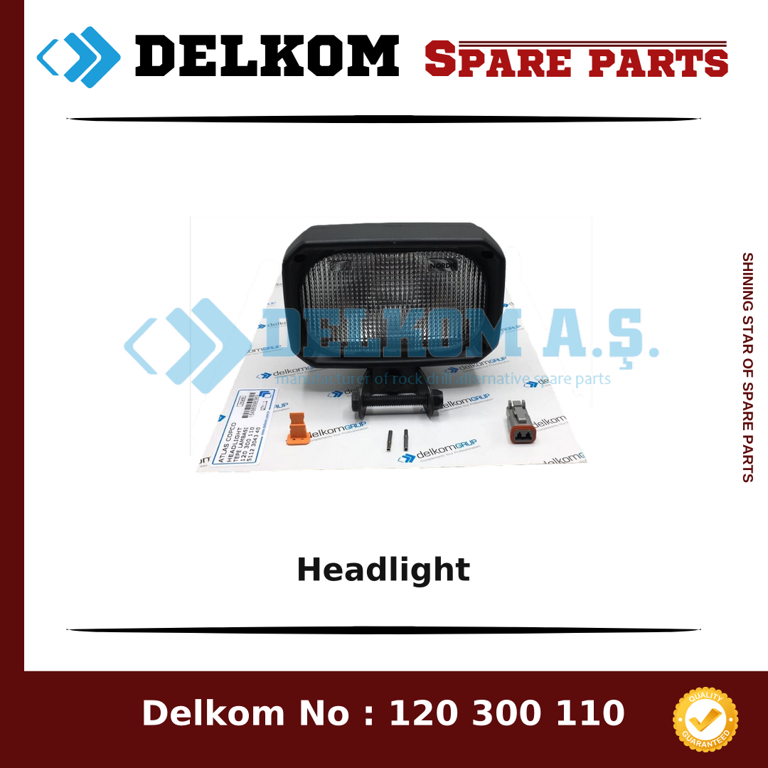 Epiroc Headlight 5112 3043 40 - Drill Rig & Rock Drill Drifters Spare Parts Epiroc Headlight spare part, OEM 5112 3043 40