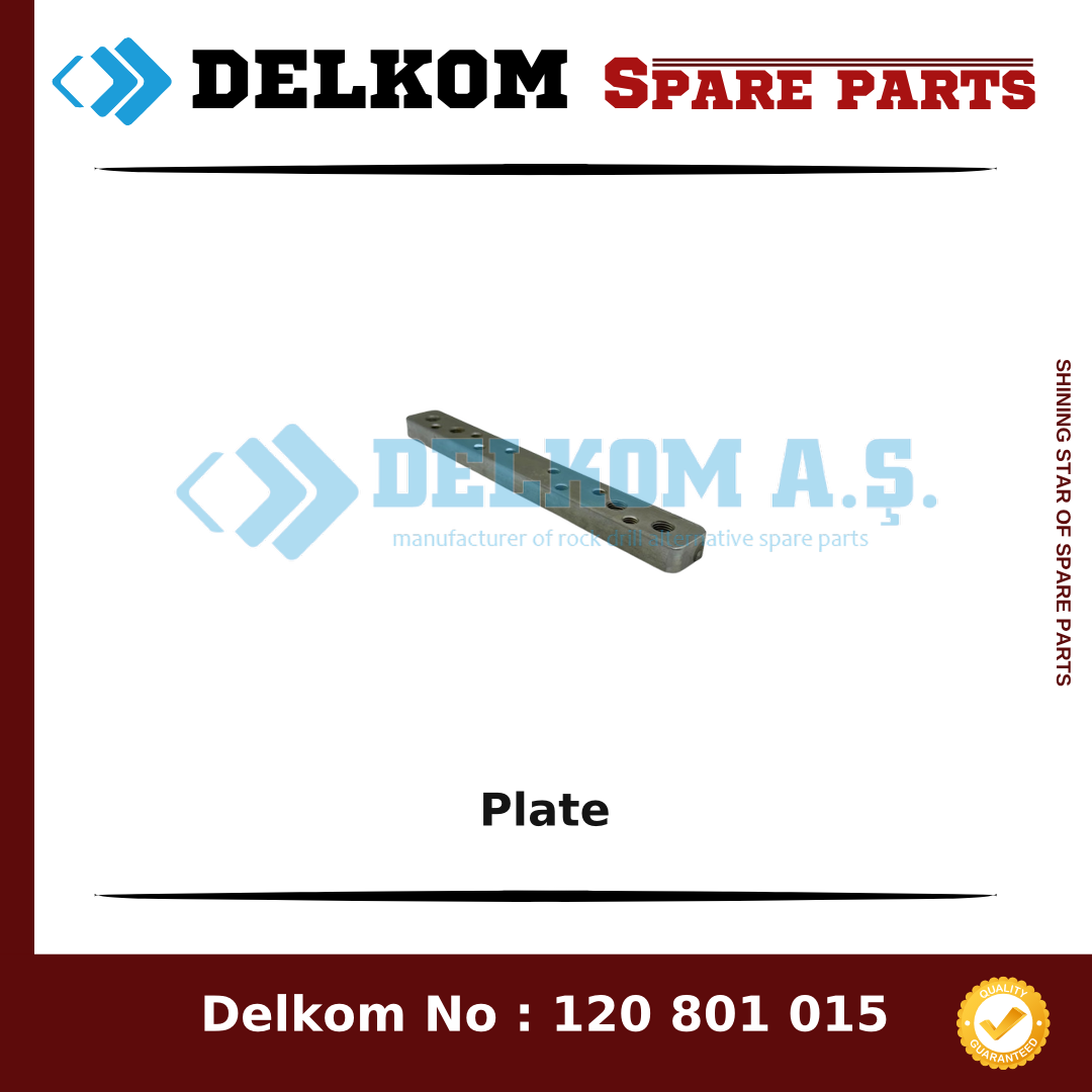 Epiroc Plate 120 801 015 - Drill Rig & Rock Drill Drifters Spare Parts Epiroc Plate spare part, OEM 120 801 015