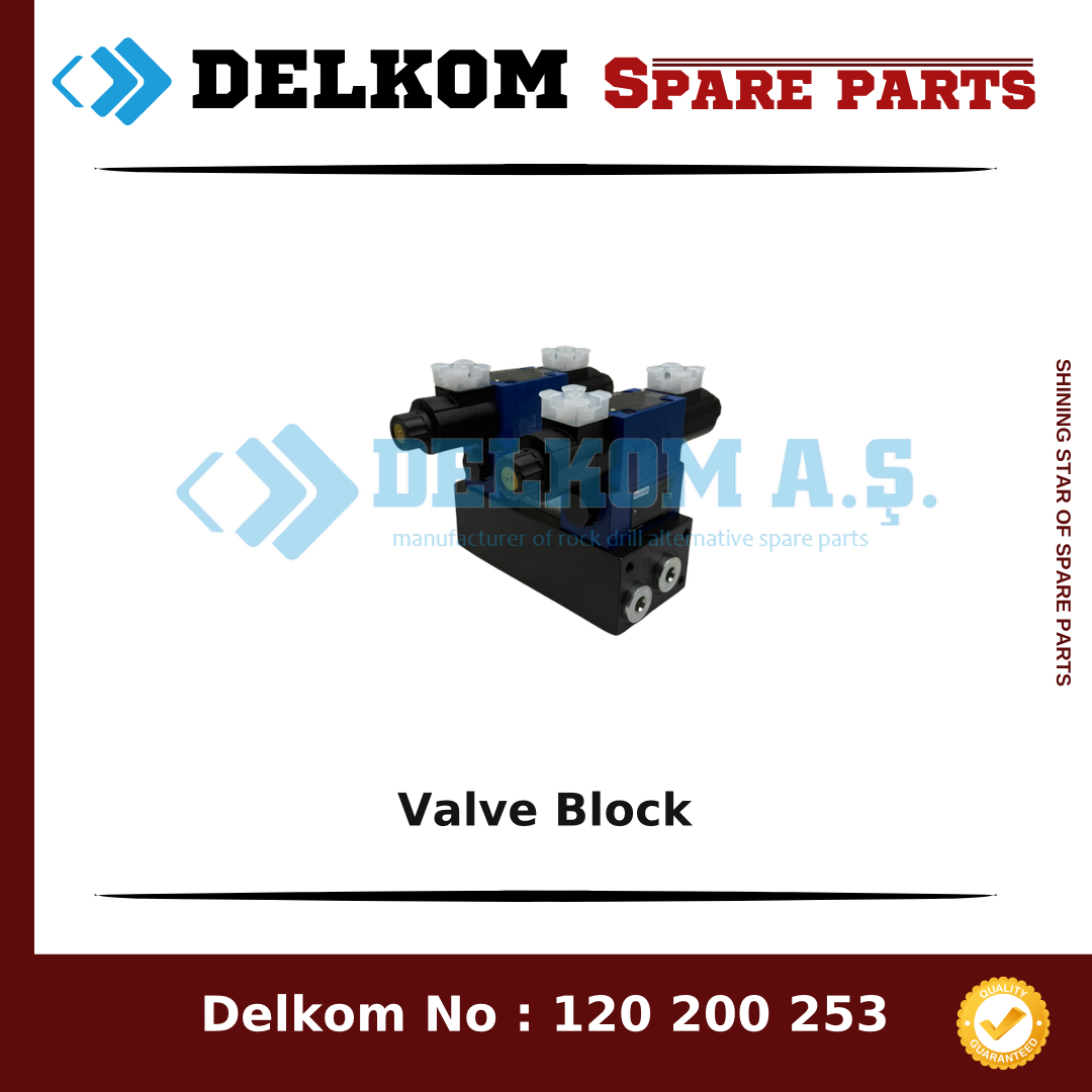 Epiroc Valve Block 3222 3075 46 - Drill Rig & Rock Drill Drifters Spare Parts Epiroc Valve Block spare part, OEM 3222 3075 46