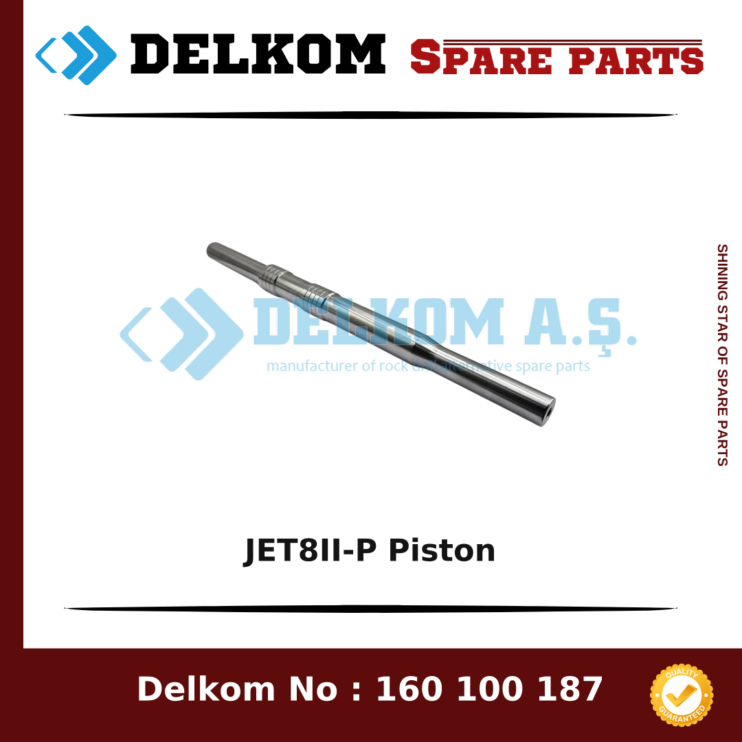 Junjin JET8II-P Piston 160 100 187 - Drill Rig & Rock Drill Drifters Spare Parts Junjin JET8II-P Piston spare part, OEM 160 100 187